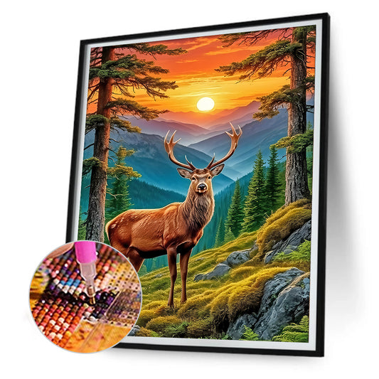 Deer - Full Round Drill Diamond Painting 30*40CM