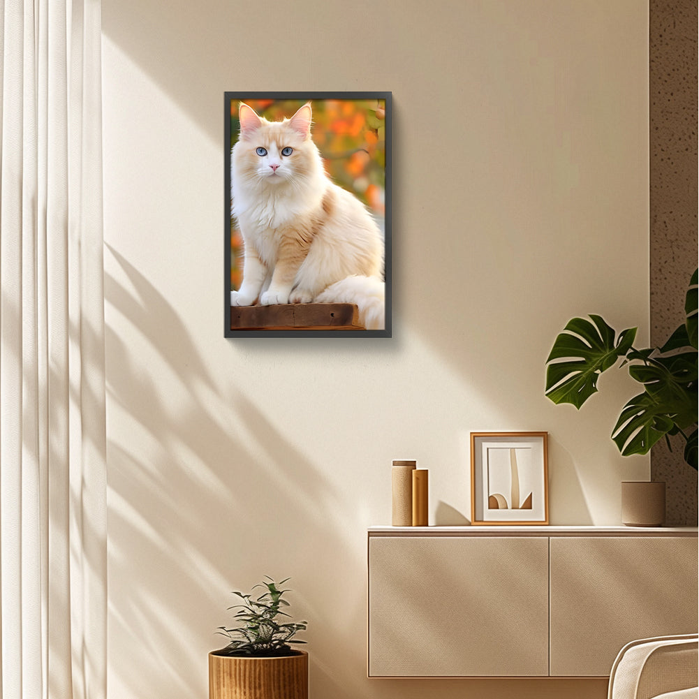 Cat - Full Round Drill Diamond Painting 30*45CM