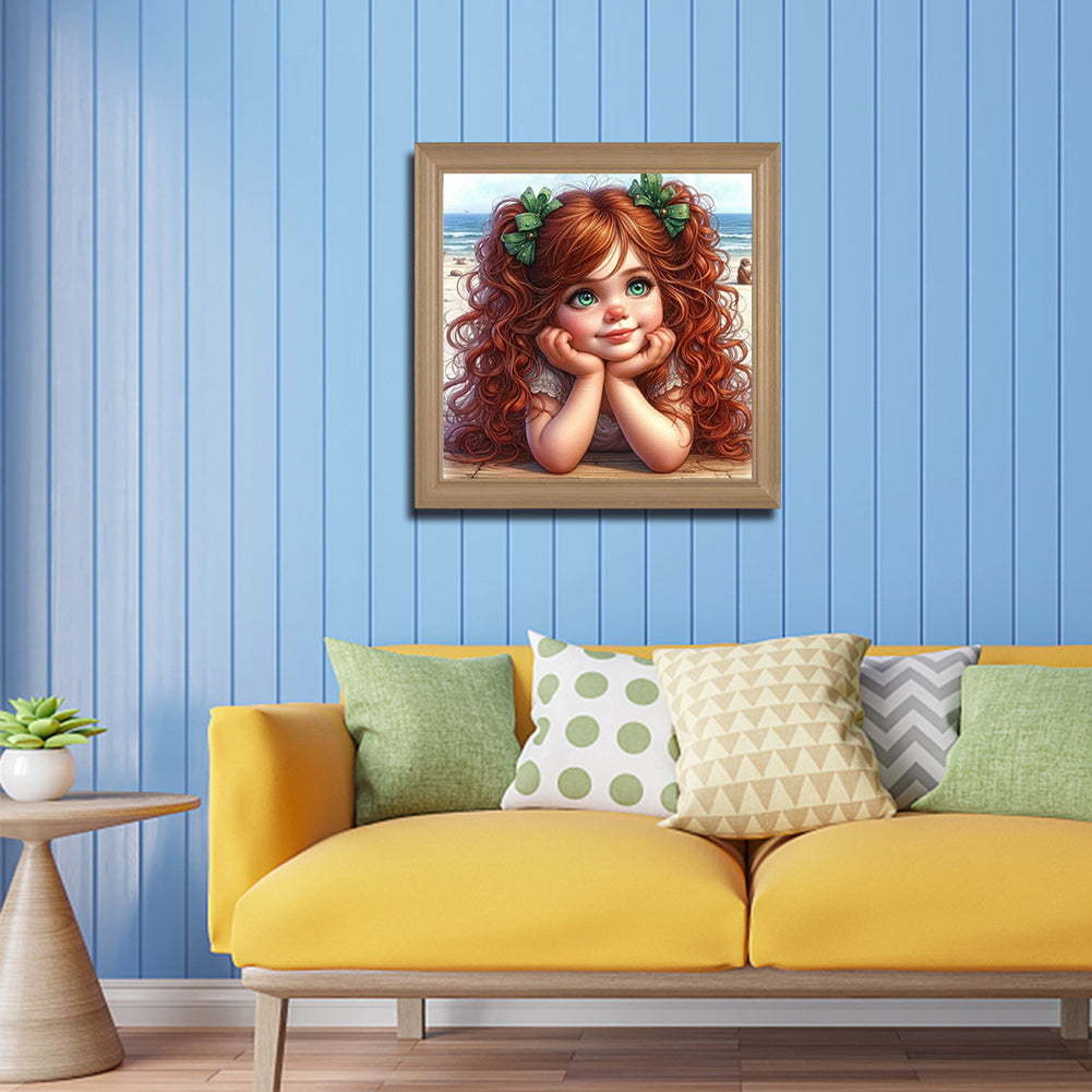 Cute Girl - Full Round Drill Diamond Painting 40*40CM