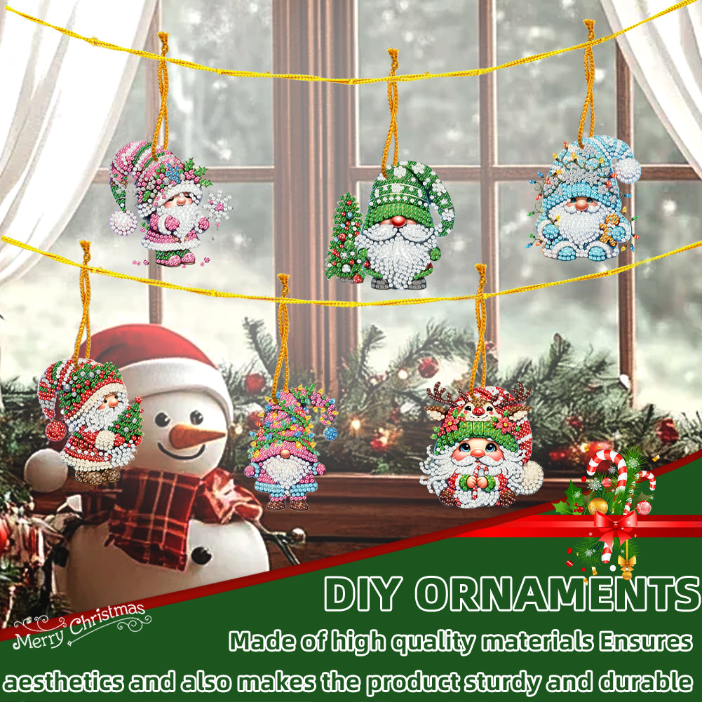 15pcs Xmas Theme 2D Flat DIY Hanging Diamond Art Kits Home Wall Decoration Craft