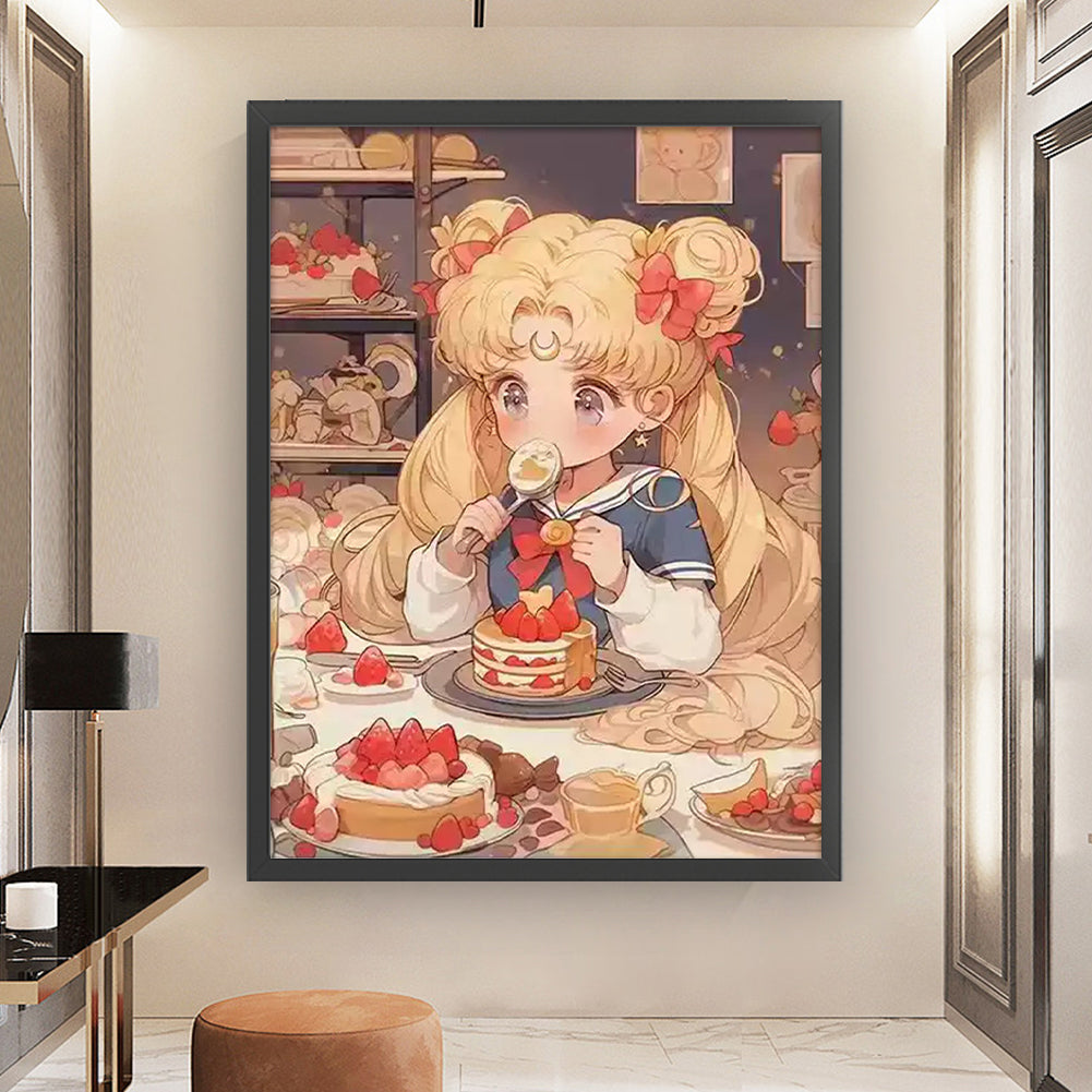 Dessert Moon Rabbit - 9CT Stamped Cross Stitch 65*80CM(Mona Lisa Brand)