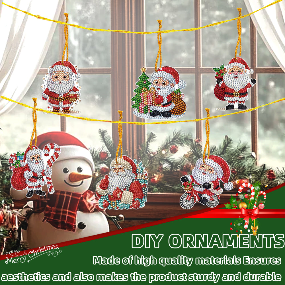 Xmas Theme 2D Flat DIY Diamond Christmas Tree Pendant Wall Door Decoration Craft
