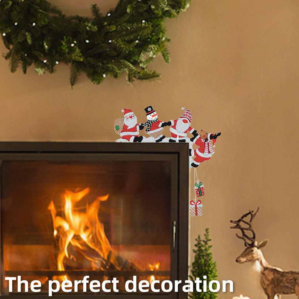 DIY Xmas Diamond Art Door Frame Decoration Door Corner Pendants for Feiend Gifts