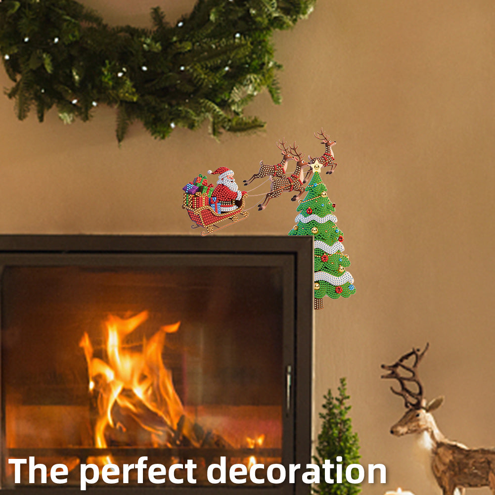 DIY Xmas Diamond Art Door Frame Decoration Door Corner Pendants for Feiend Gifts