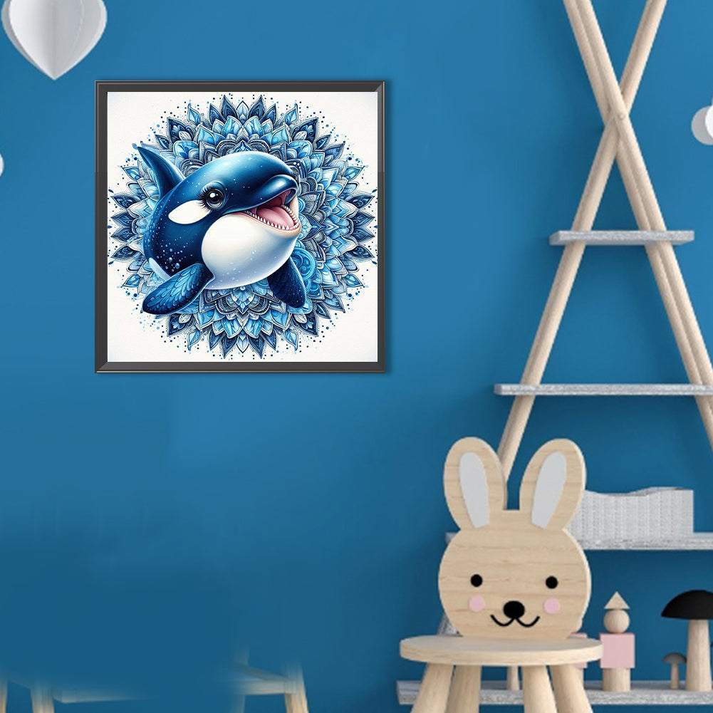 Mandala Shark - Full Round Drill Diamond Painting 30*30CM