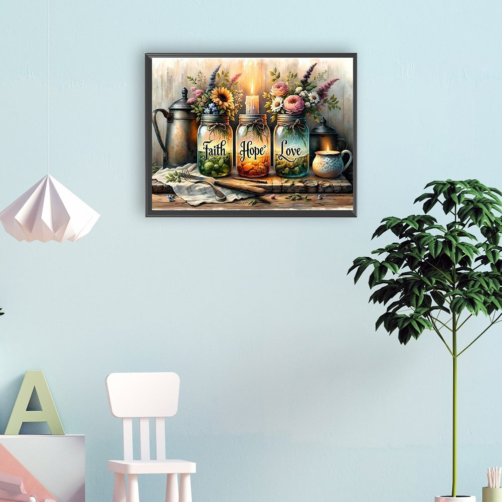 Faith Hope Love - Full Round Drill Diamond Painting 40*30CM