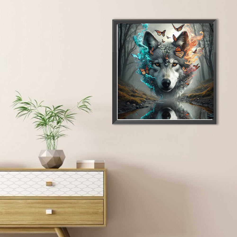 Butterfly Wolf - Full Round Drill Diamond Painting 30*30CM