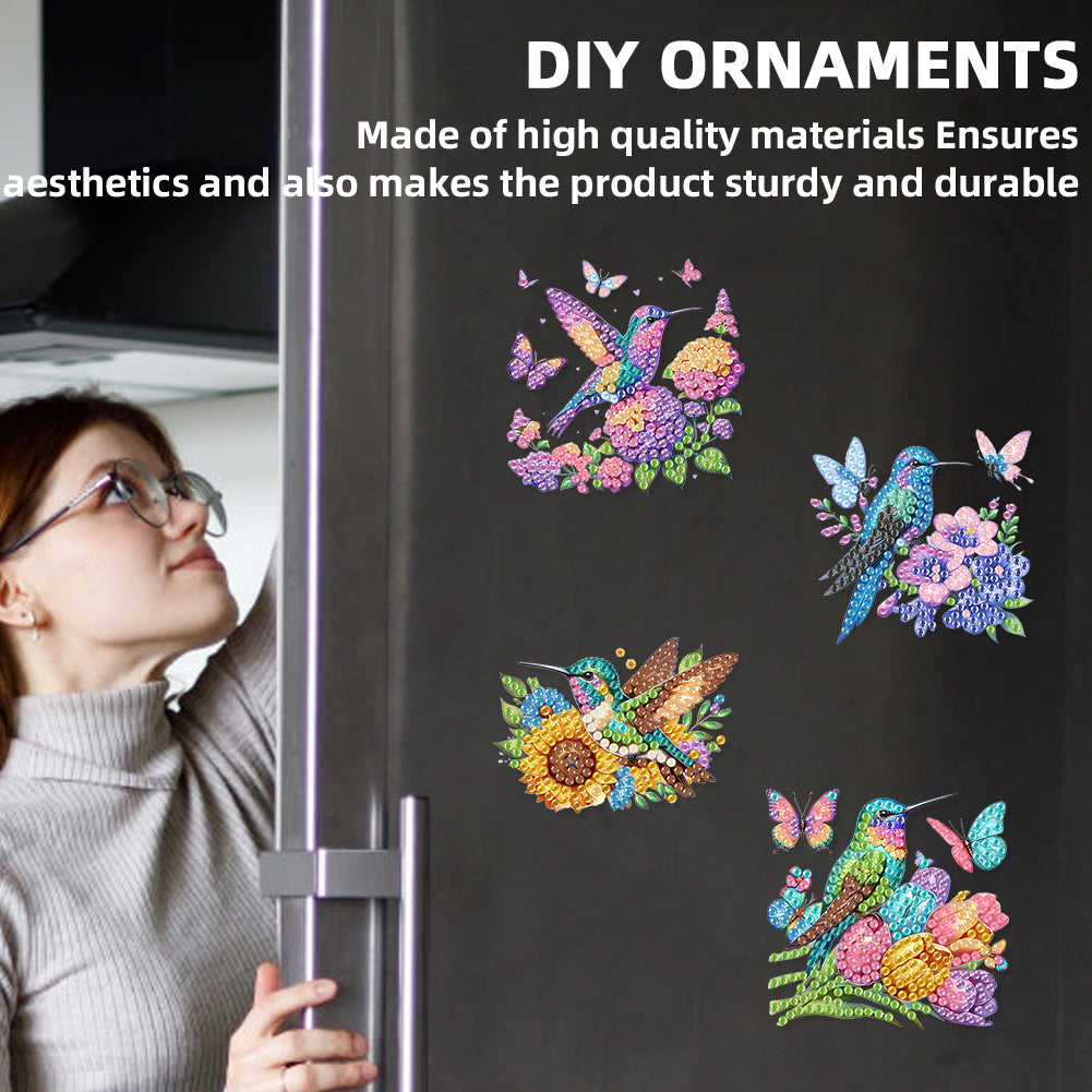 6PCS 2D Flat DIY Diamond Art Refrigerator Magnet Sticker for Home Kitchen Decor