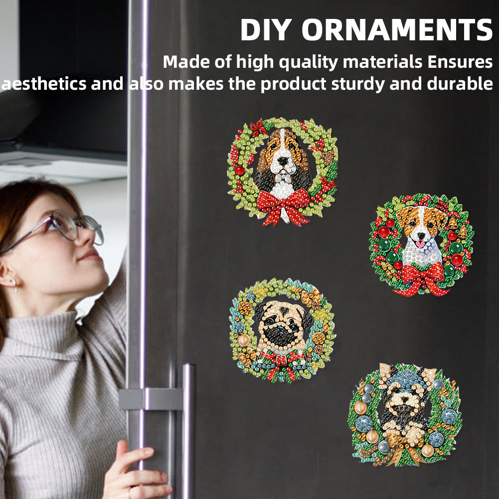 6PCS 2D Flat DIY Diamond Art Refrigerator Magnet Sticker for Home Kitchen Decor