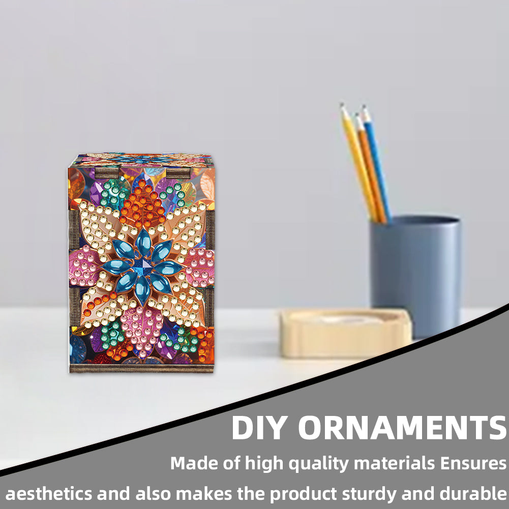 5D DIY Diamond Art Handmade Toothpick Holder Rhinestone Decorative Toothpick Box