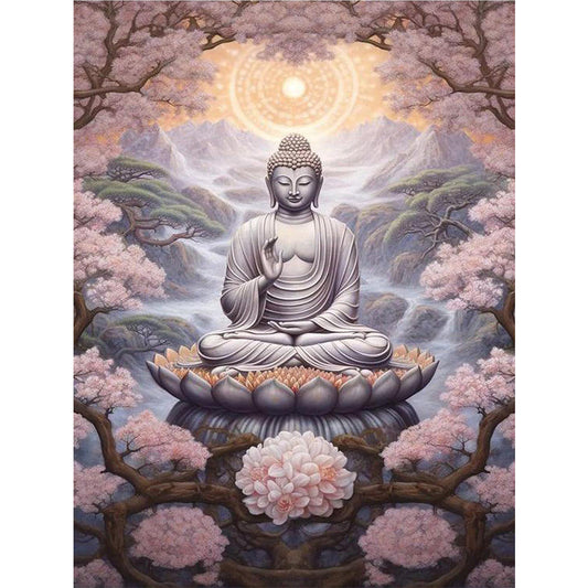 Buddha Statue - 11CT Stamped Cross Stitch 40*55CM