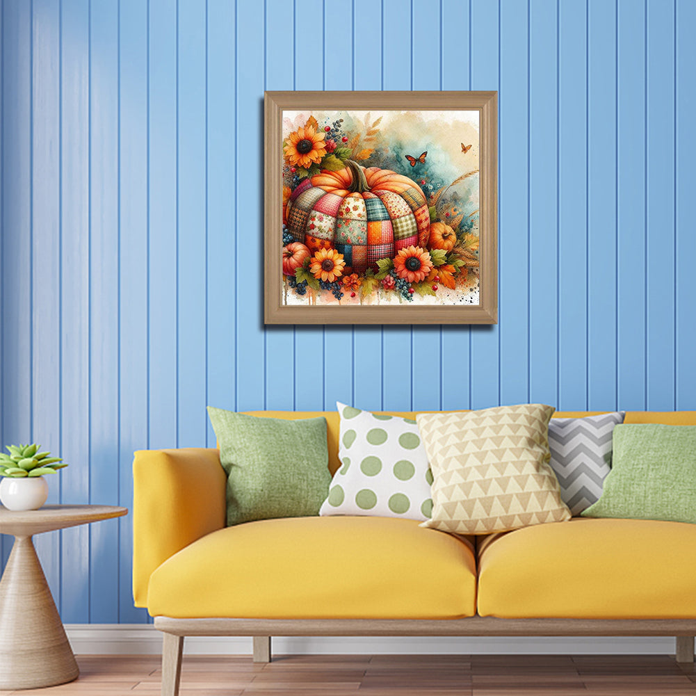 Pumpkin Flower - Full Round Drill Diamond Painting 40*40CM
