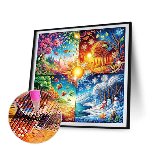 Four Seasons Forest - Special Shaped Drill Diamond Painting 30*30CM