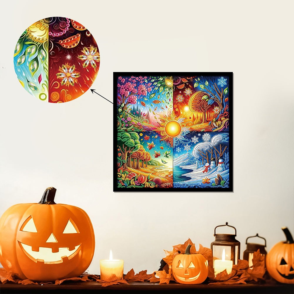 Four Seasons Forest - Special Shaped Drill Diamond Painting 30*30CM