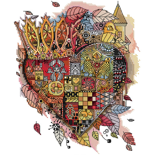 Castle Of The Heart - 11CT Stamped Cross Stitch 35*41CM(Joy Sunday)