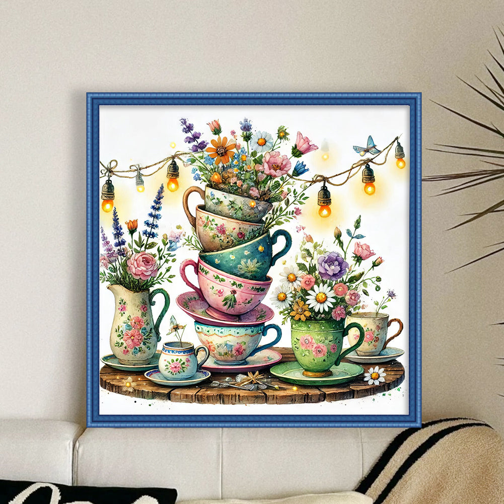 Cup Vase - 11CT Stamped Cross Stitch 45*45CM