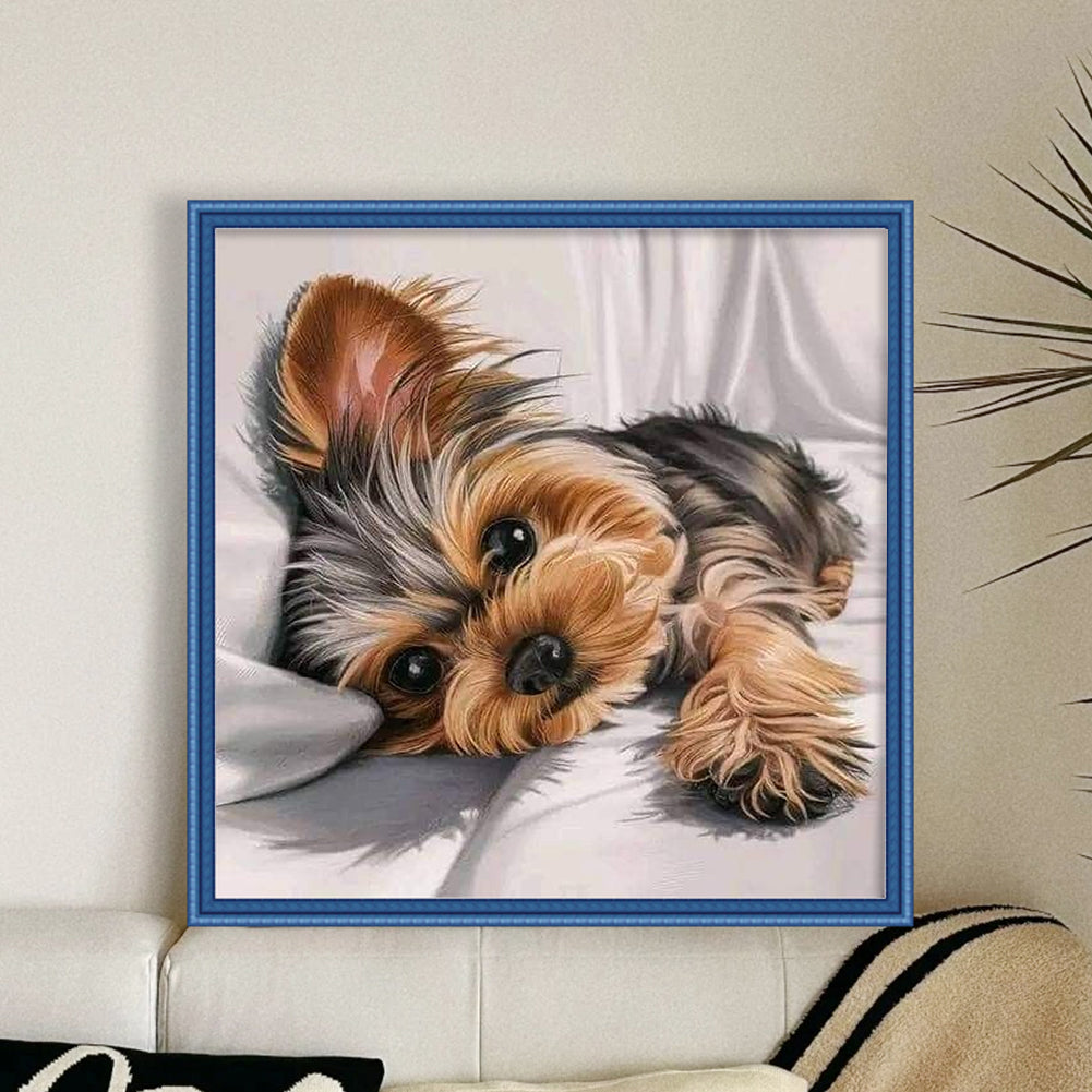 Lying Puppy - 11CT Stamped Cross Stitch 40*40CM
