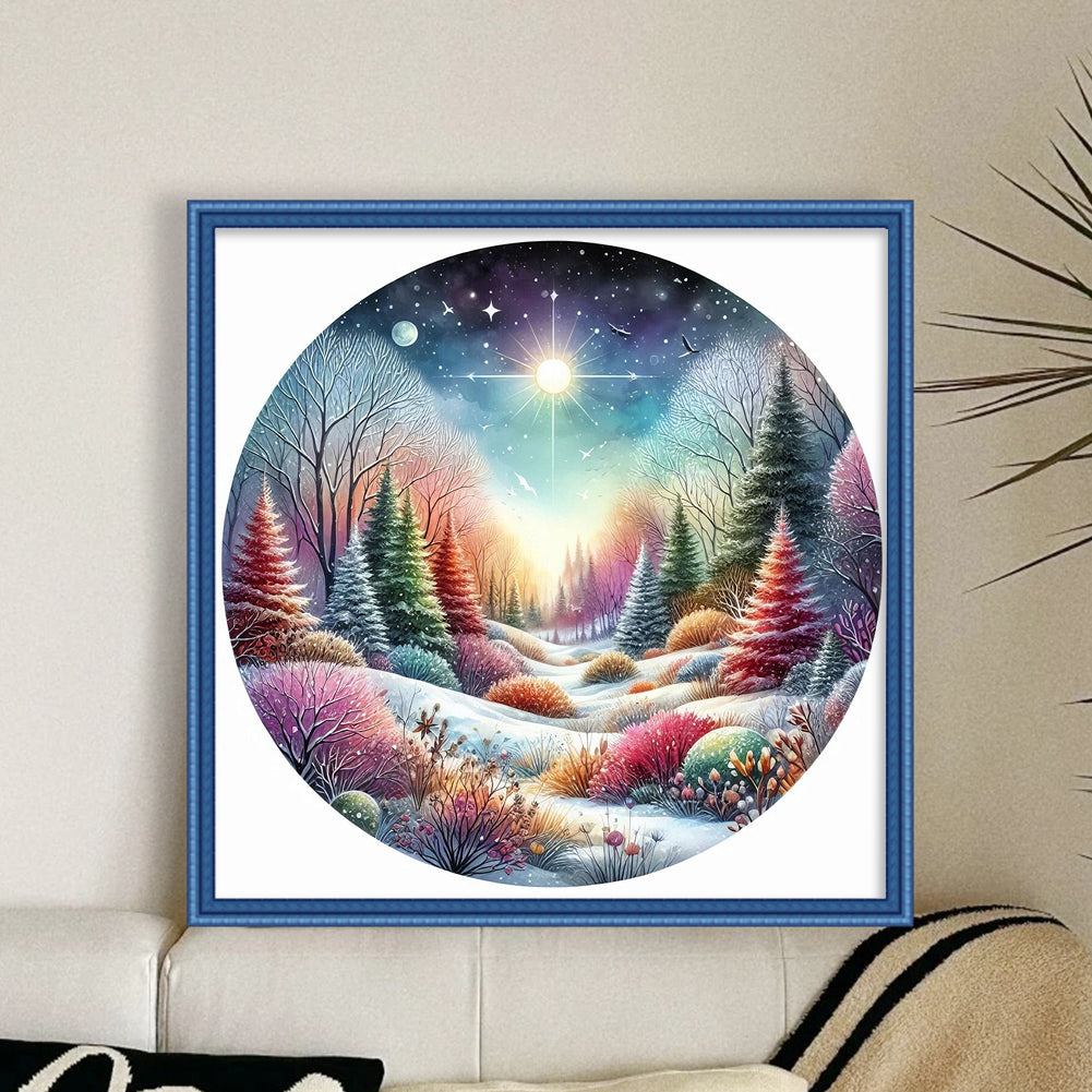 Colorful Forest - 11CT Stamped Cross Stitch 45*45CM