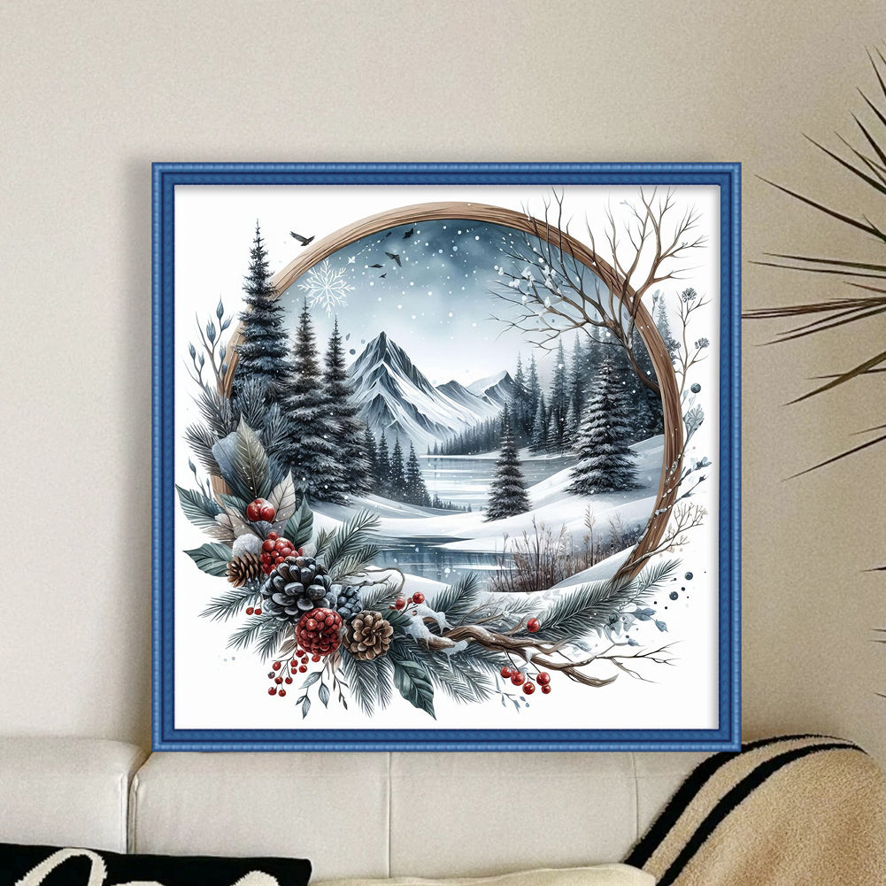 Winter Scene - 11CT Stamped Cross Stitch 45*45CM
