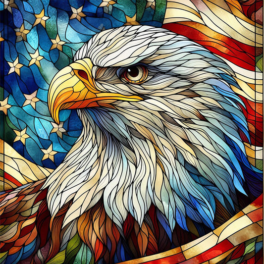 Glass Painting Eagle - 11CT Stamped Cross Stitch 45*45CM