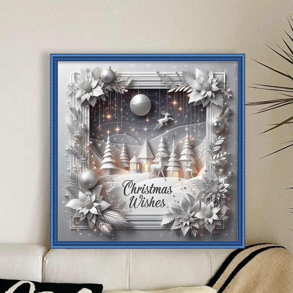 Christmas Tree Scene - 11CT Stamped Cross Stitch 40*40CM