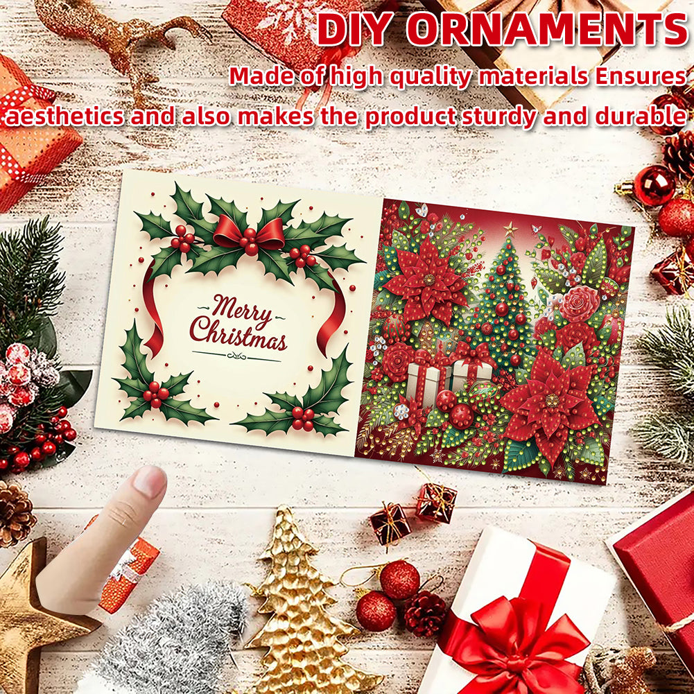 6PCS DIY Diamond Art Greeting Cards Xmas Designs for Festivals and Celebrations