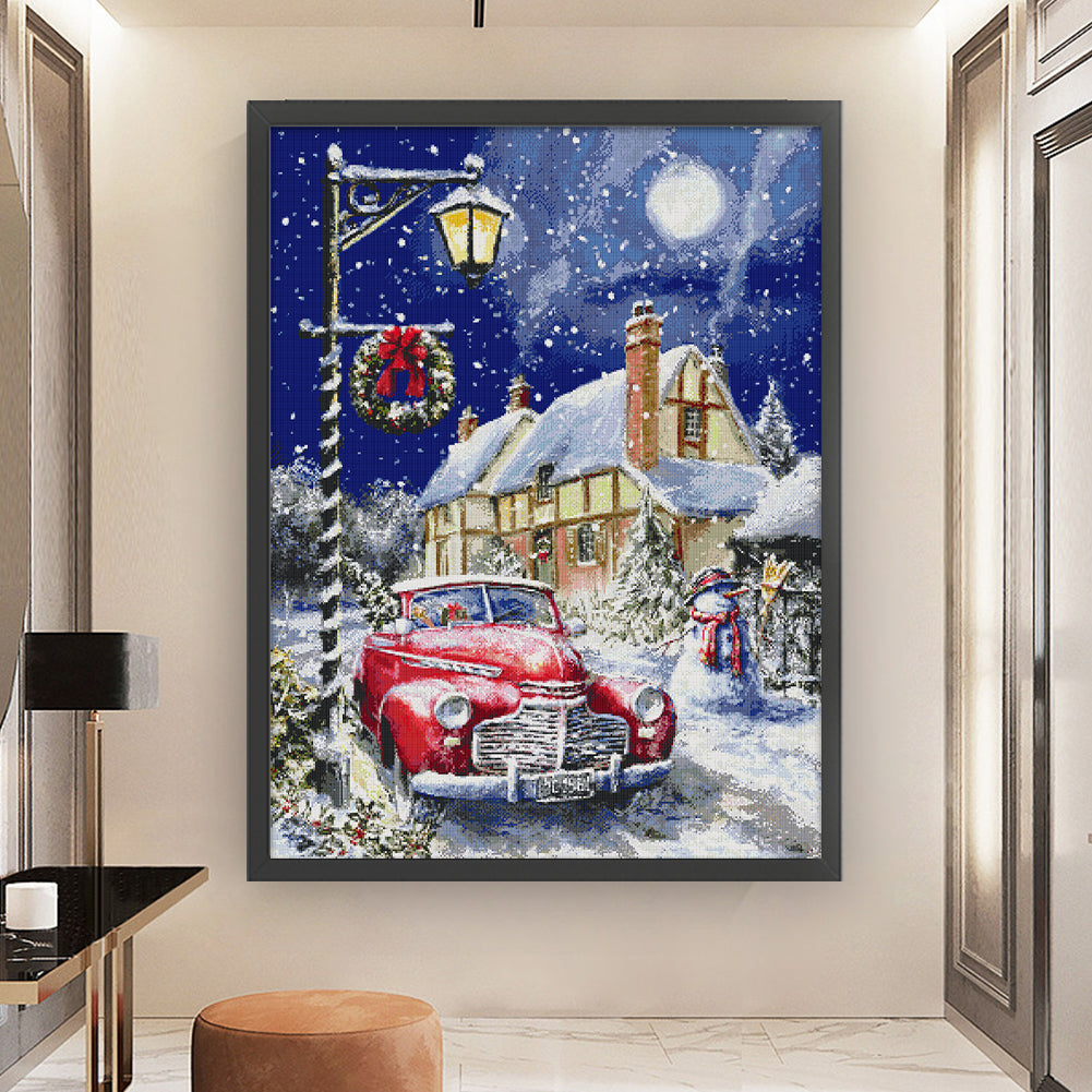 Christmas Moon Night - 14CT Stamped Cross Stitch 62*81CM(Joy Sunday)
