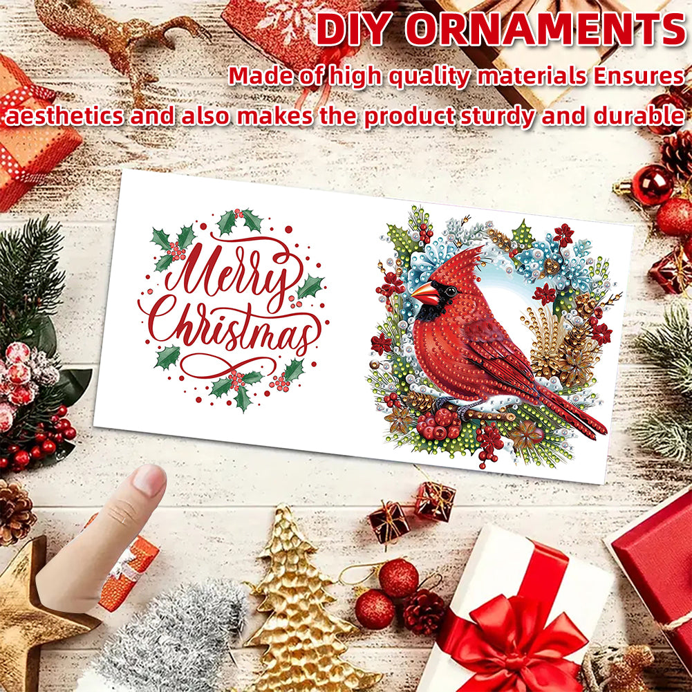 6PCS DIY Diamond Art Greeting Cards Xmas Pattern Congratulations Cards & Gifts