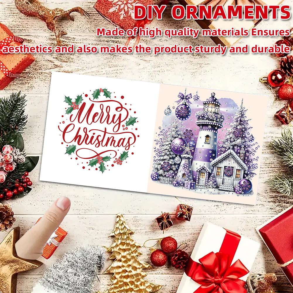 6PCS DIY Diamond Art Greeting Cards Xmas Pattern Congratulations Cards & Gifts