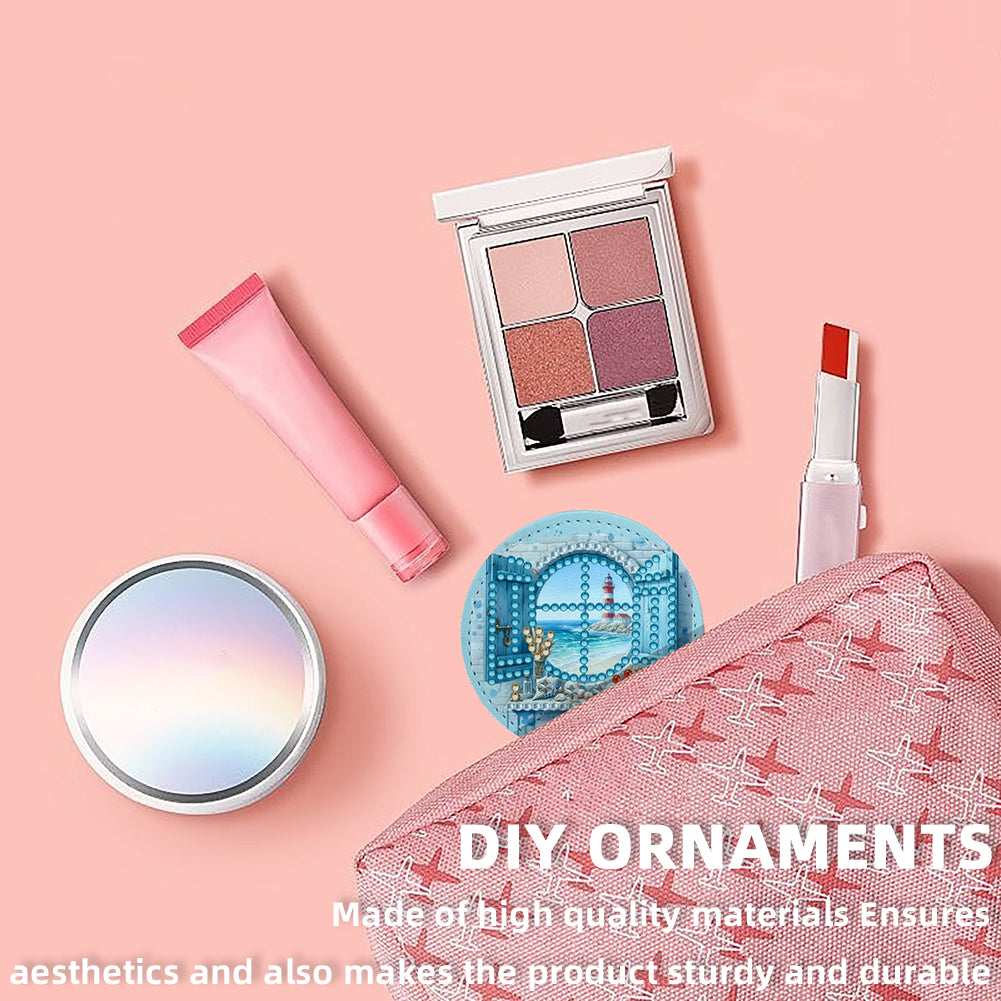 DIY Diamond Art Portable Cosmetic Mirror Diamond Painting Crafts for Home Office