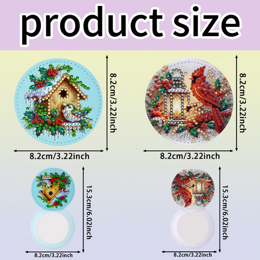 DIY Diamond Art Portable Cosmetic Mirror Diamond Painting Crafts for Home Office