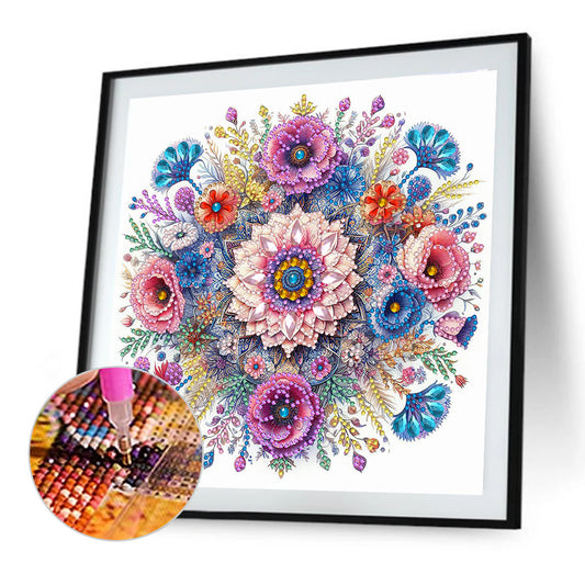 Flower Mandala - Special Shaped Drill Diamond Painting 30*30CM