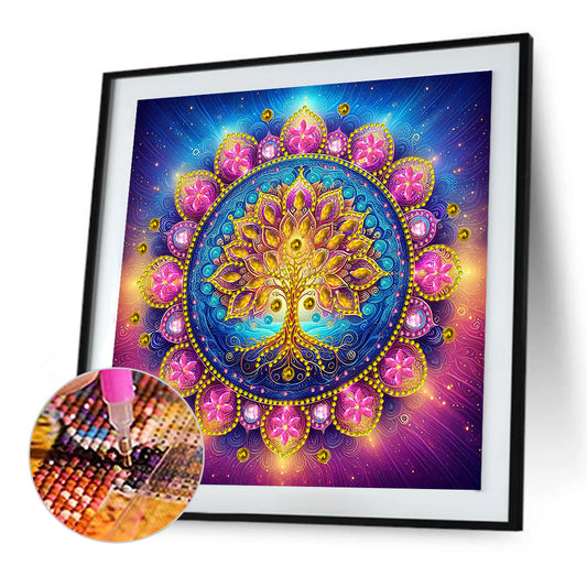 Mandala Tree Of Life - Special Shaped Drill Diamond Painting 30*30CM