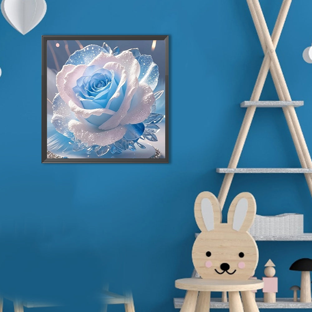Blue Rose - Full Round Drill Diamond Painting 30*30CM
