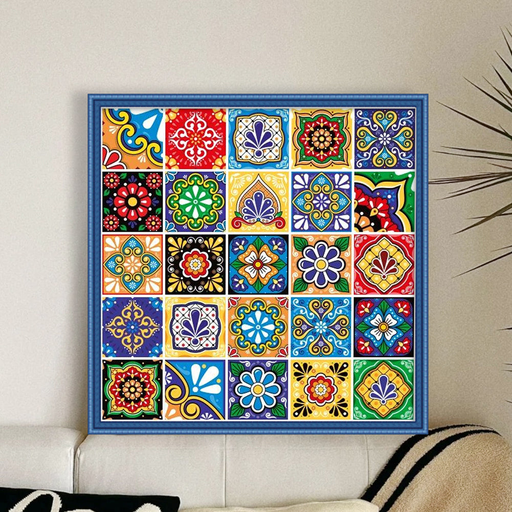 Colorful Pattern 1 - 14CT Stamped Cross Stitch 50*50CM