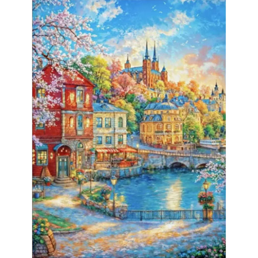 Nordic Town - 9CT Stamped Cross Stitch 75*95CM(Mona Lisa Brand)