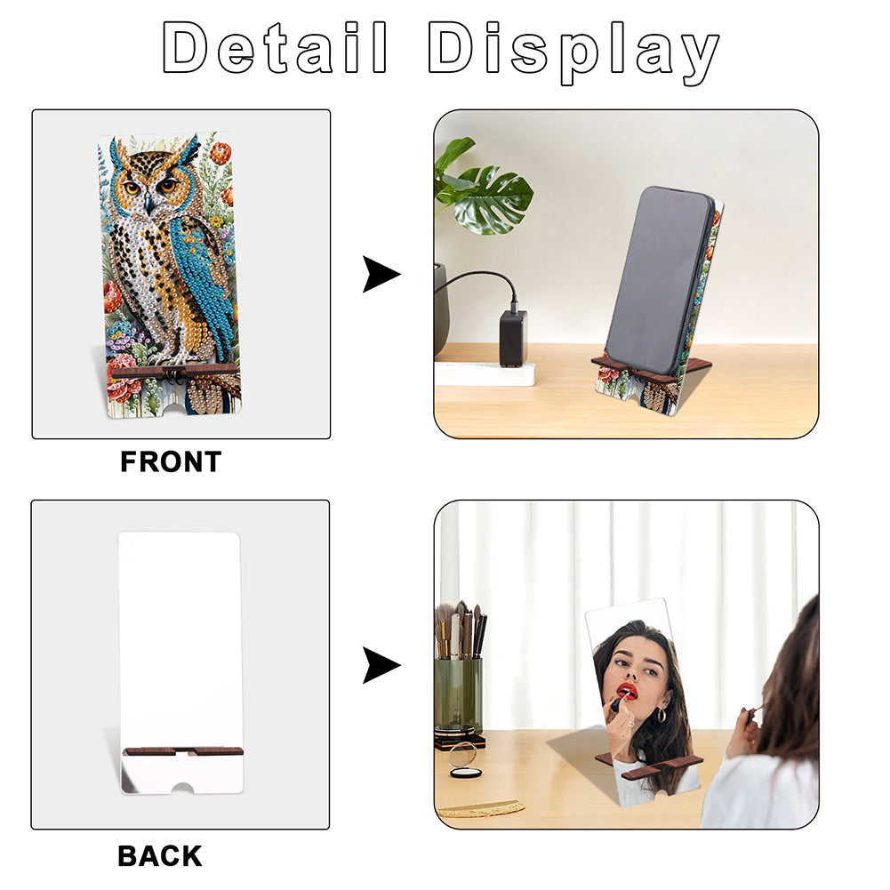 2-Pack Acrylic Diamond Art Phone Stand And Mirror Diamond Art Kits Phone Holder