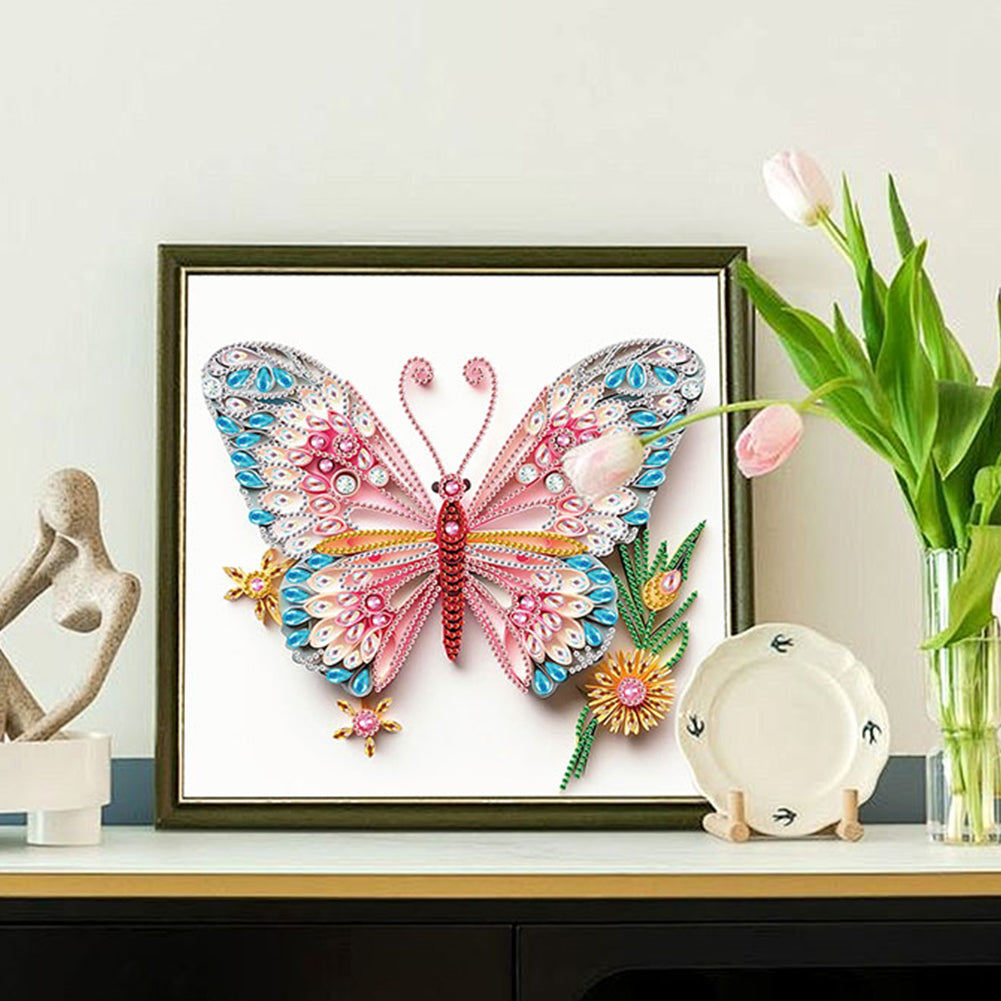 Paper Quilling Butterfly - Special Shaped Drill Diamond Painting 30*30CM