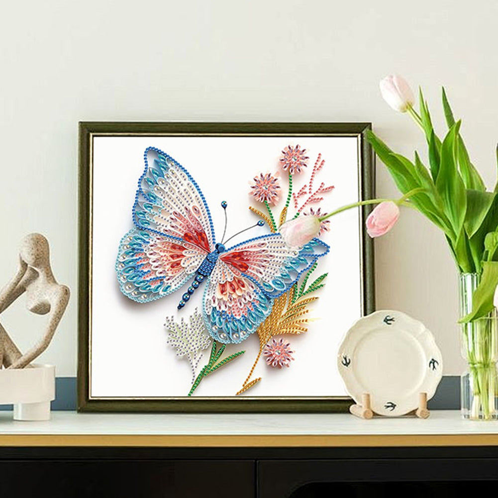 Paper Quilling Butterfly - Special Shaped Drill Diamond Painting 30*30CM