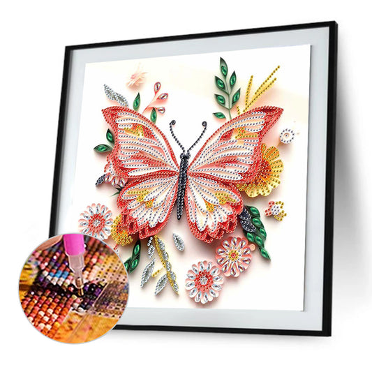 Paper Quilling Butterfly - Special Shaped Drill Diamond Painting 30*30CM
