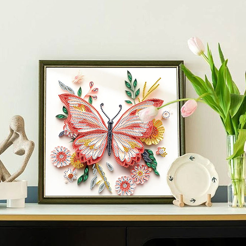 Paper Quilling Butterfly - Special Shaped Drill Diamond Painting 30*30CM
