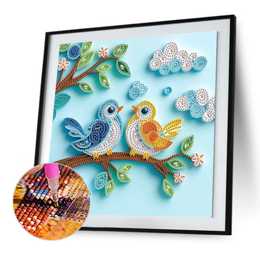 Paper Quilling Bird - Special Shaped Drill Diamond Painting 30*30CM