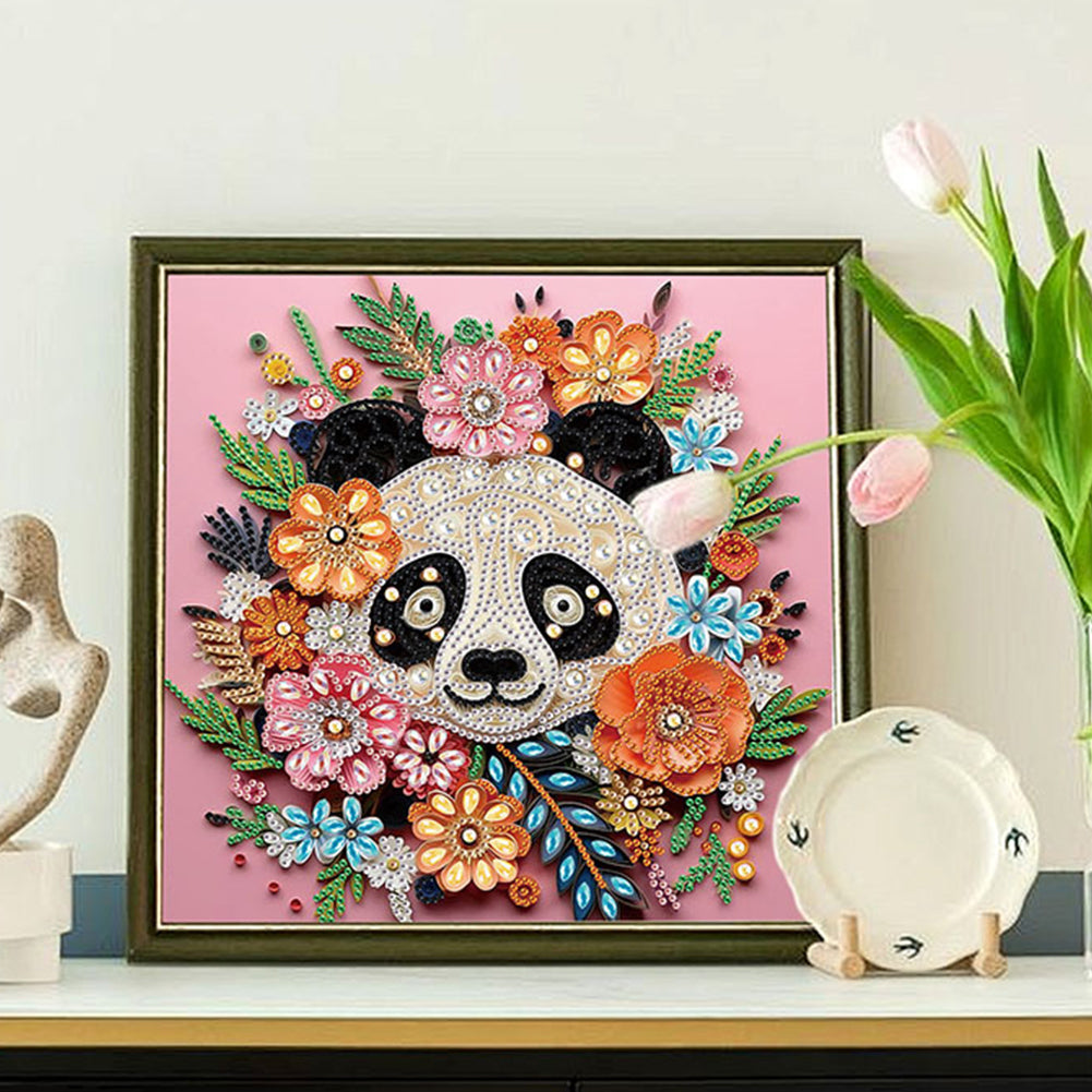 Paper Quilling Panda - Special Shaped Drill Diamond Painting 30*30CM