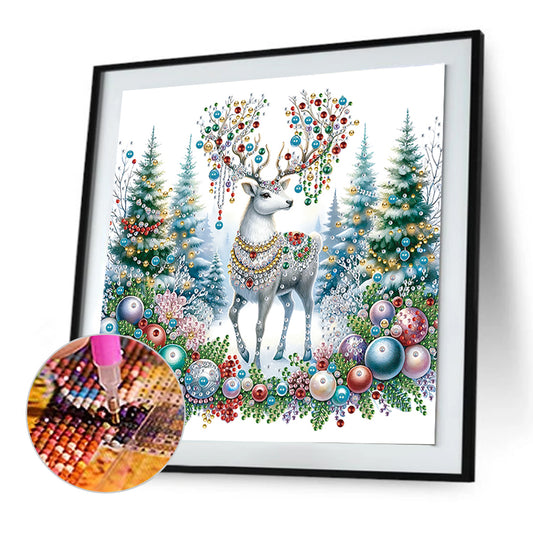 Christmas Elk - Special Shaped Drill Diamond Painting 30*30CM