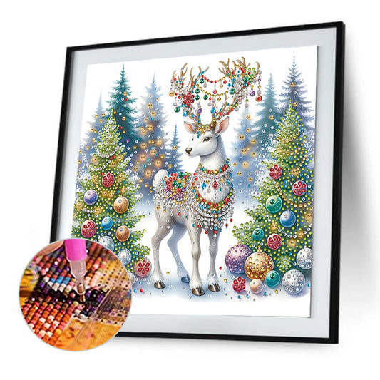 Christmas Elk - Special Shaped Drill Diamond Painting 30*30CM