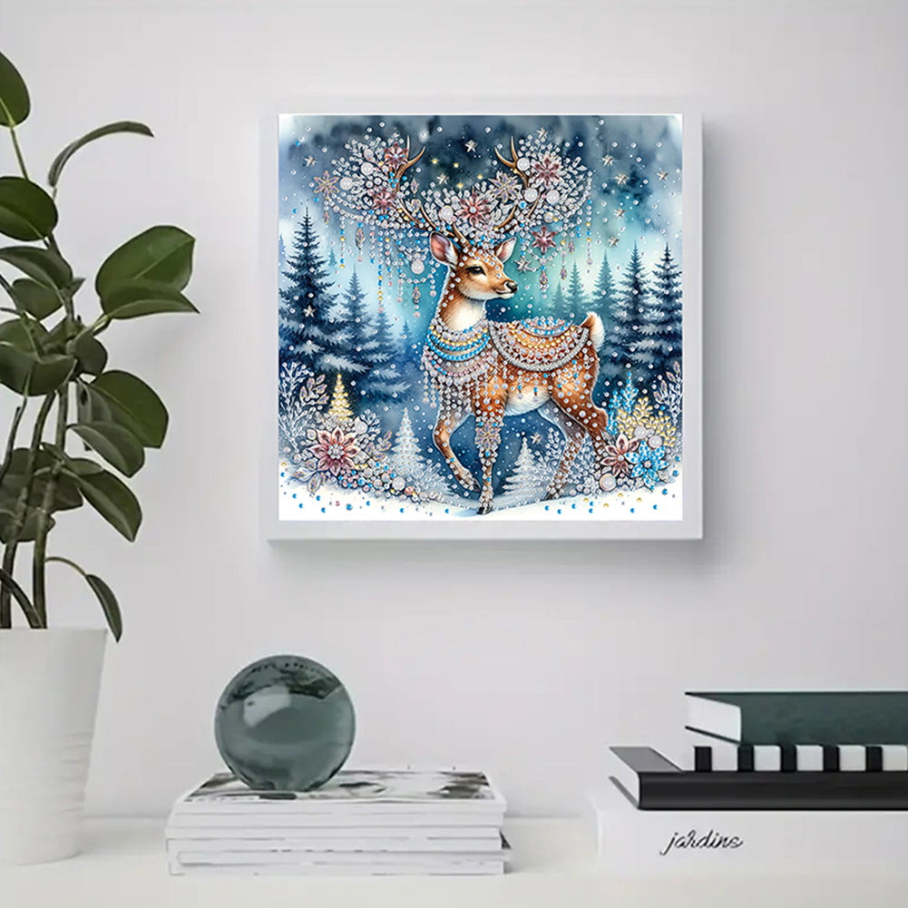 Christmas Elk - Special Shaped Drill Diamond Painting 30*30CM