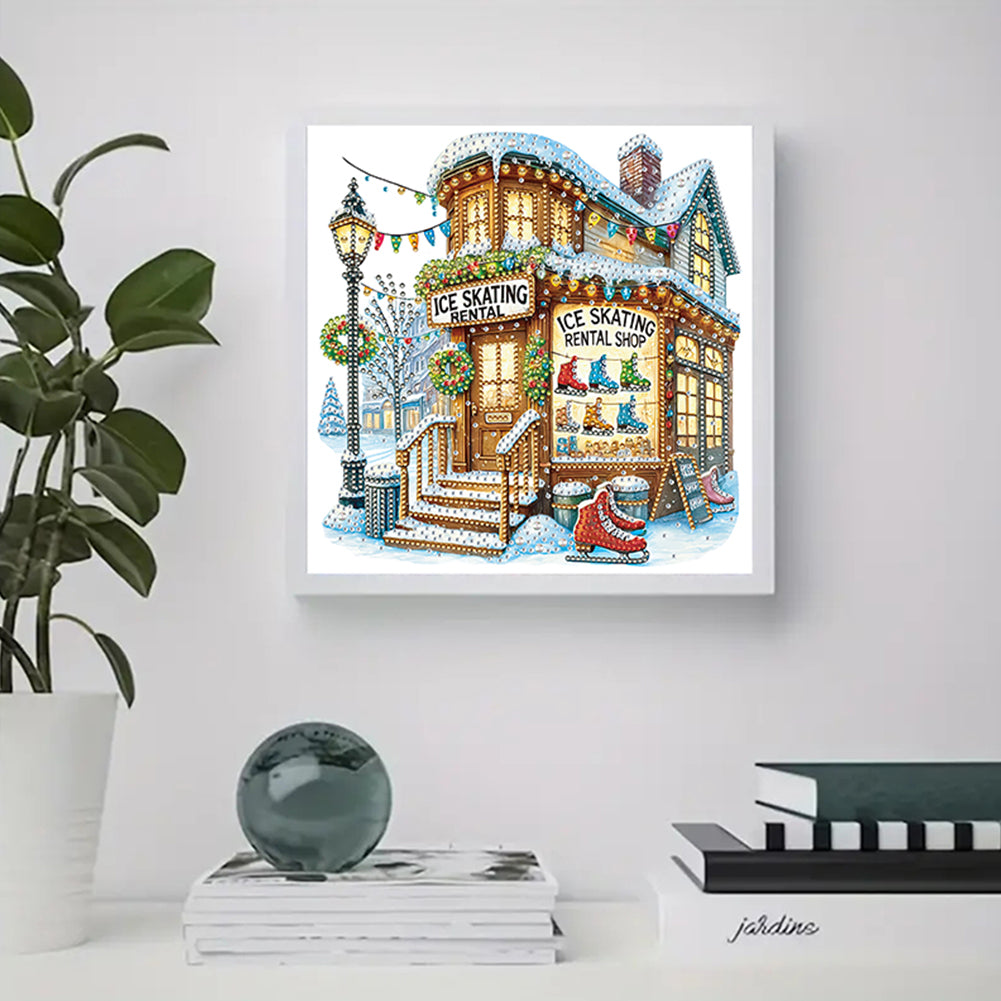 Christmas Cottage - Special Shaped Drill Diamond Painting 30*30CM