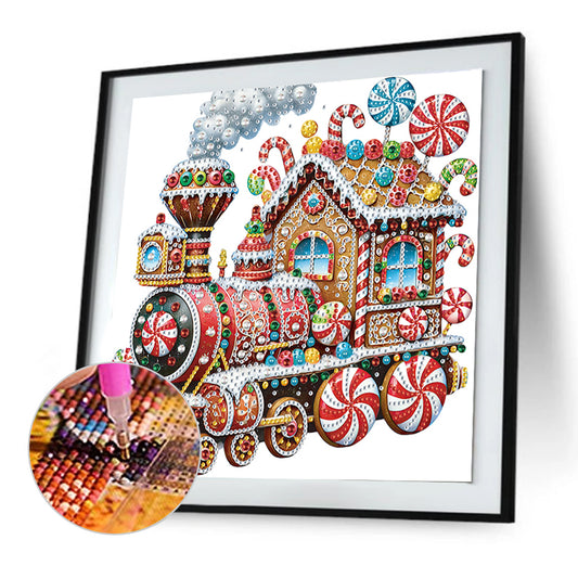 Christmas Candy Train - Special Shaped Drill Diamond Painting 30*30CM