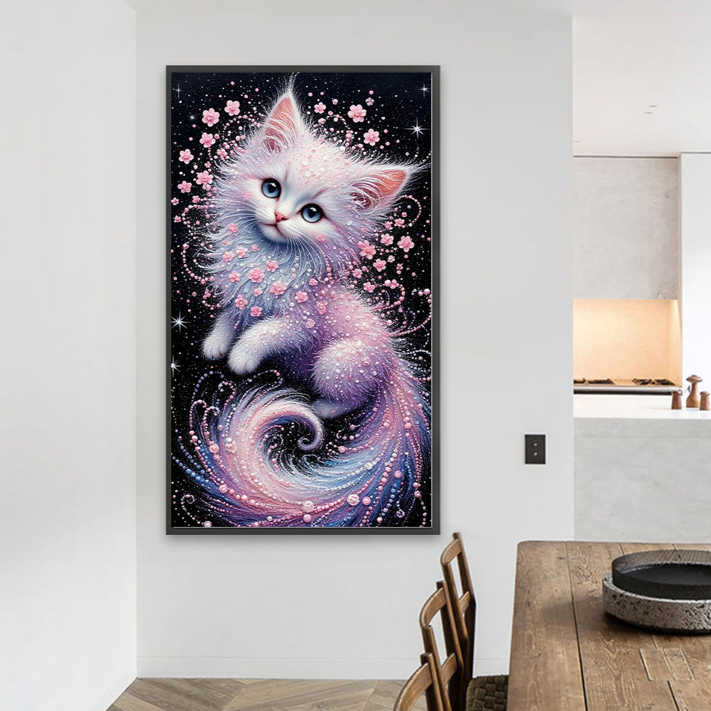 Cat - Full Round Drill Diamond Painting 40*70CM