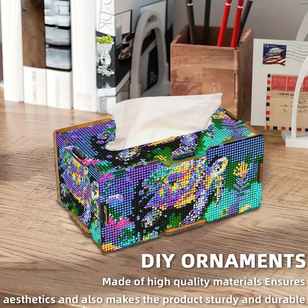 Diamond Painting Tissue Box Kits Decorative Rhinestone Craft Kit (Turtle)